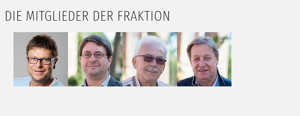 Bilder der Fraktionsmitglieder Richard Garhammer, Dr. Markus Hoffmann, Bruno Humpenöder und Detlev Paul, Link auf Fraktionsseite
